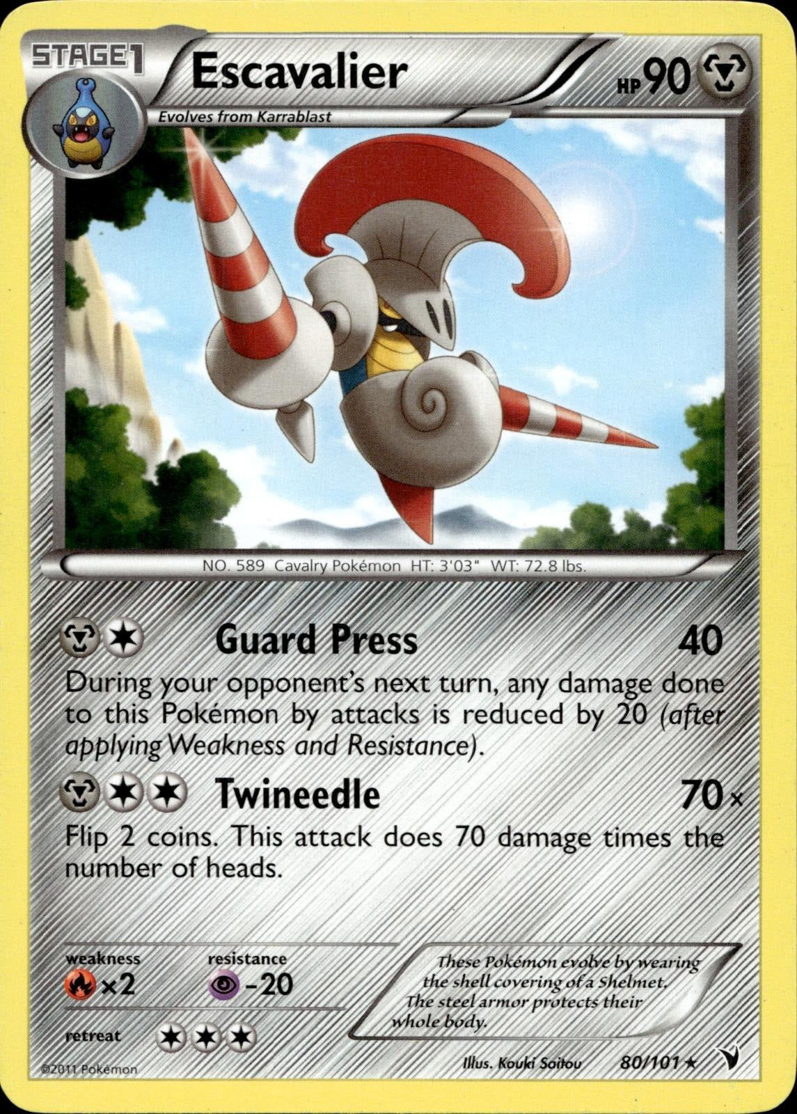 Escavalier 80/101 HP Rare Noble Victories Pokemon