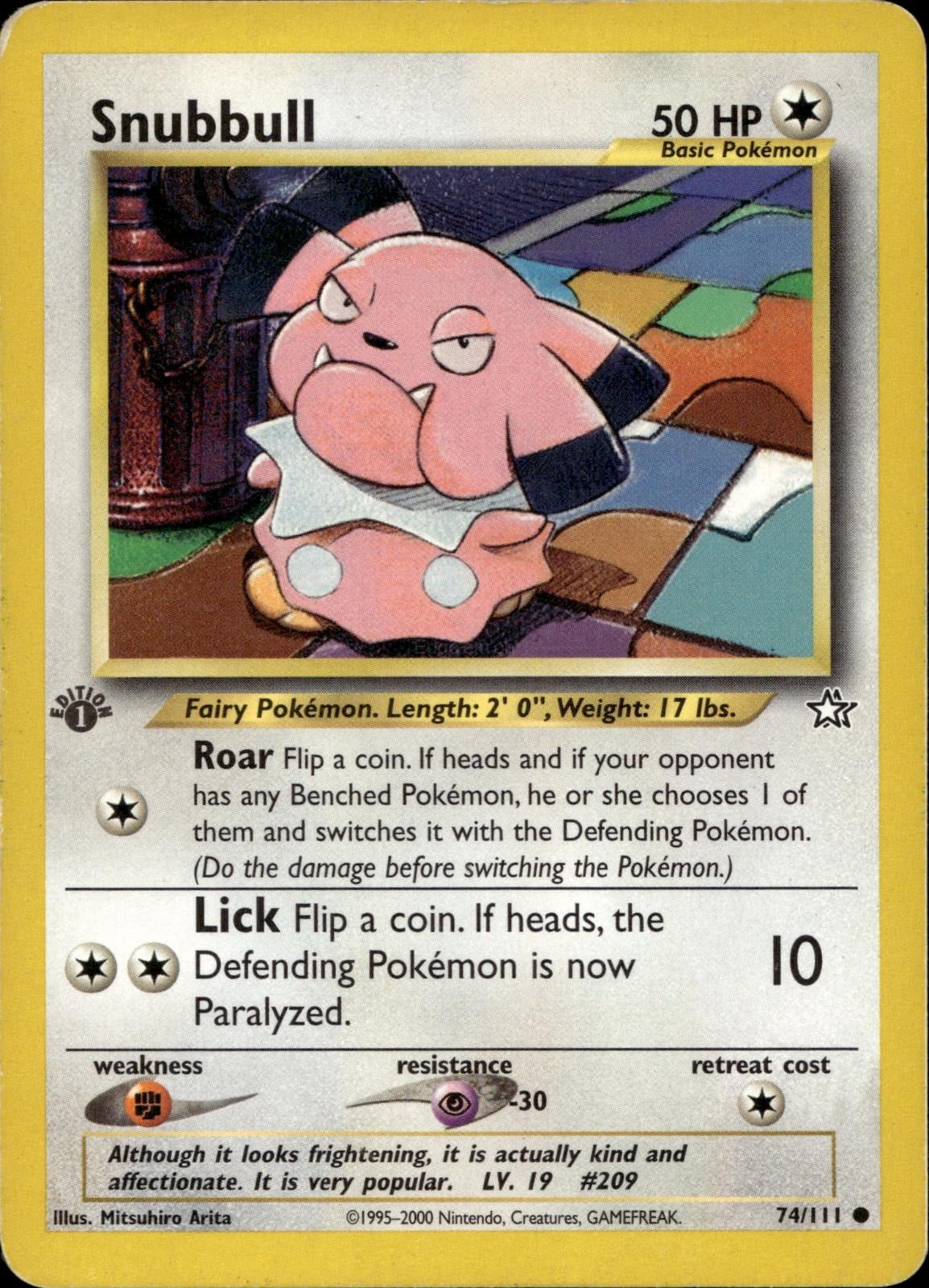 Snubbull 74/111 LP Common Neo Genesis Pokemon 1st Edition