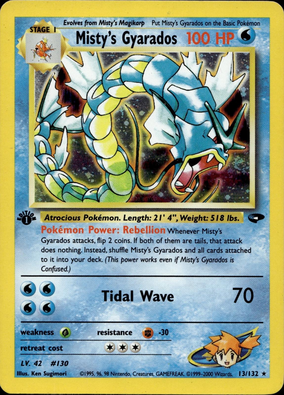 Misty's Gyarados 13/132 LP Rare Gym Challenge Pokemon 1st Edition Holo