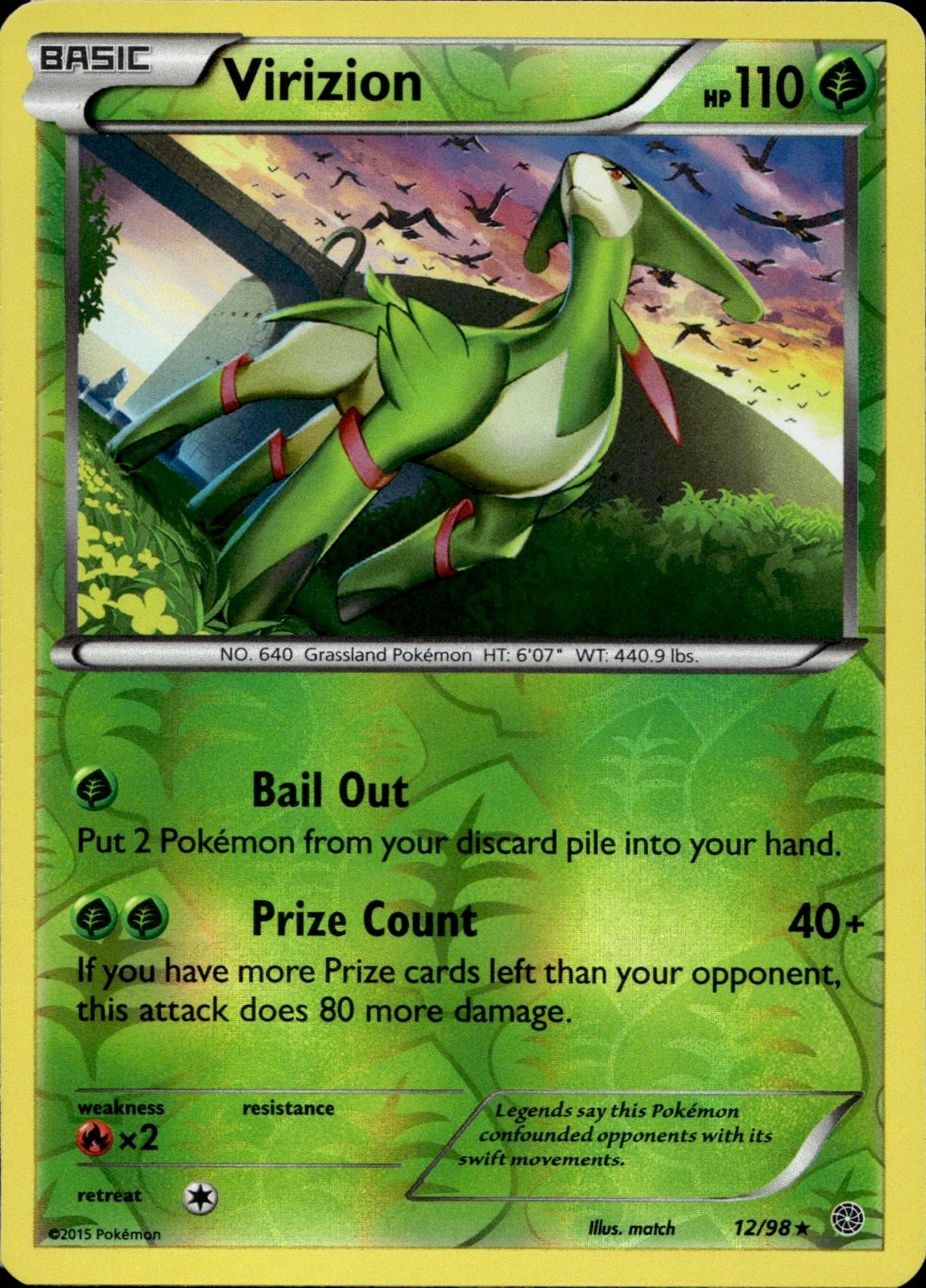 Virizion 12/98 NM/M Rare Ancient Origins Pokemon Reverse Holo