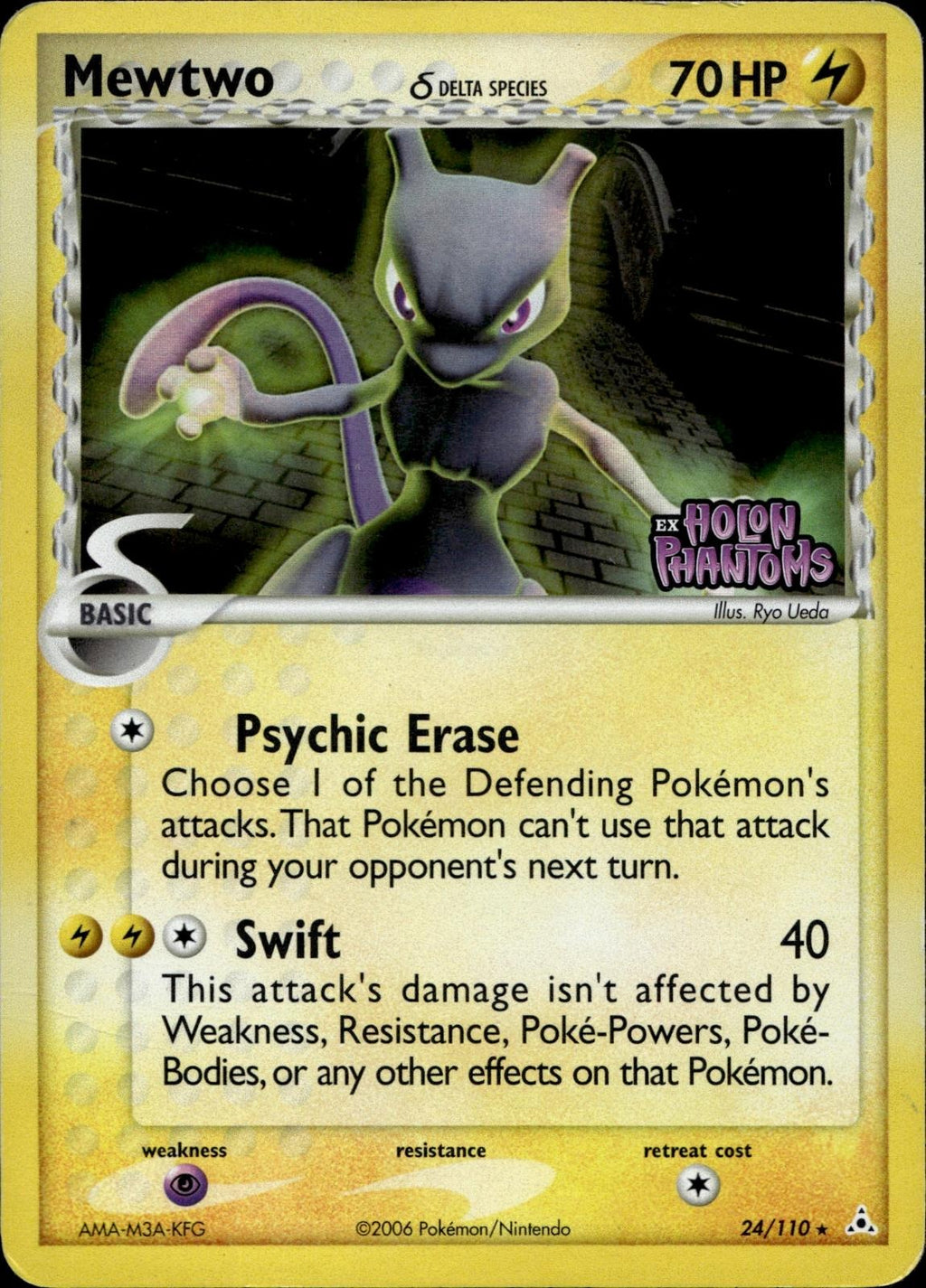 Mewtwo 24/110 HP Rare Holon Phantoms Pokemon Reverse Holo