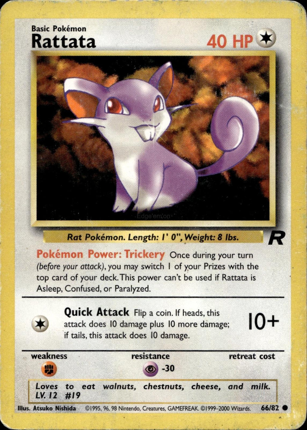 Rattata 66/82 HP Common Team Rocket Pokemon Unlimited