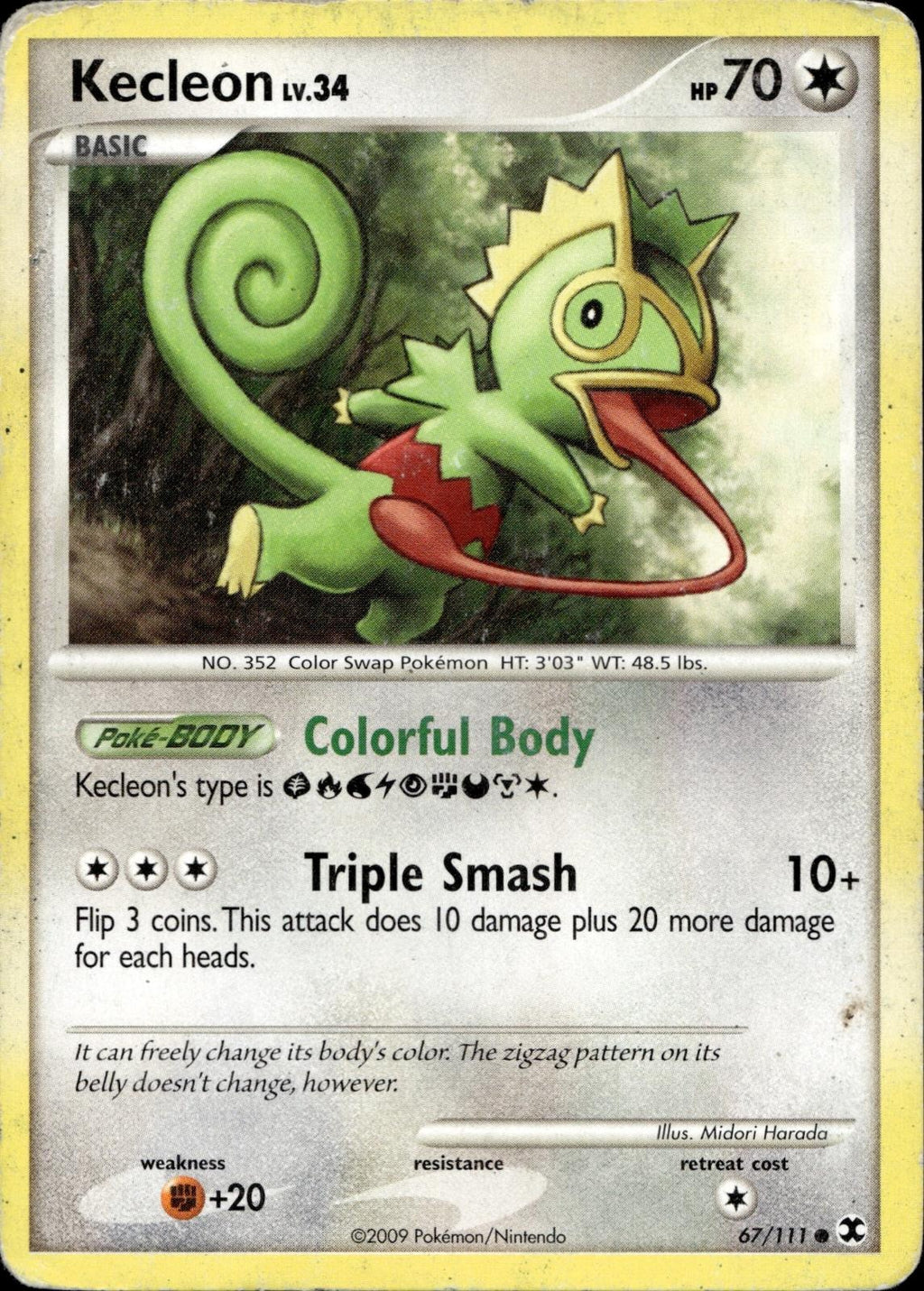 Kecleon 67/111 HP Common Rising Rivals Pokemon