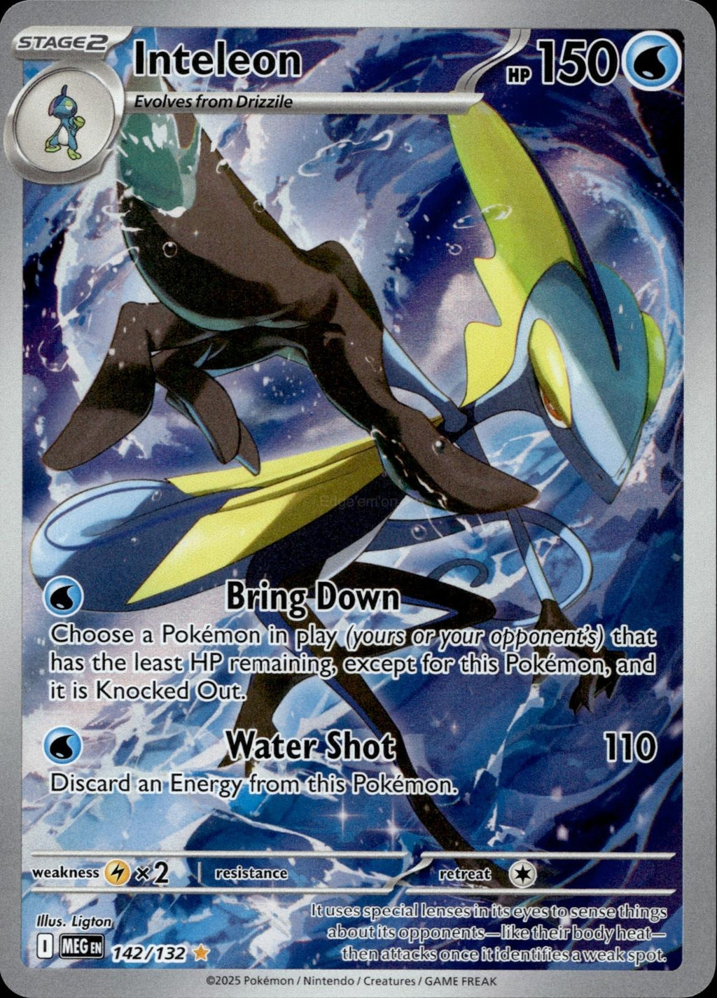 Inteleon 142/132 NM/M Illustration Rare Mega Evolution Pokemon Holo