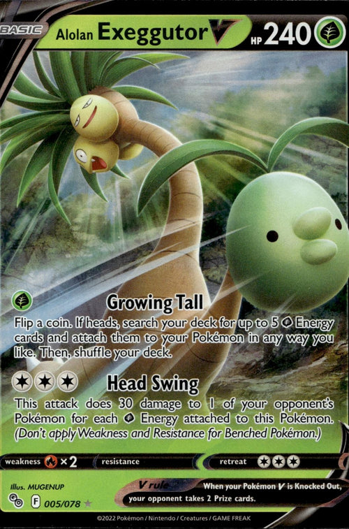 Alolan Exeggutor V 005/078 NM/M V Rare Pokemon GO Pokemon Holo