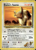 Blaine's Tauros 64/132 HP Common Gym Heroes Pokemon Unlimited