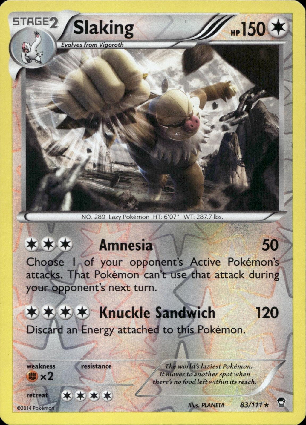 Slaking 83/111 NM/M Rare Furious Fists Pokemon Reverse Holo