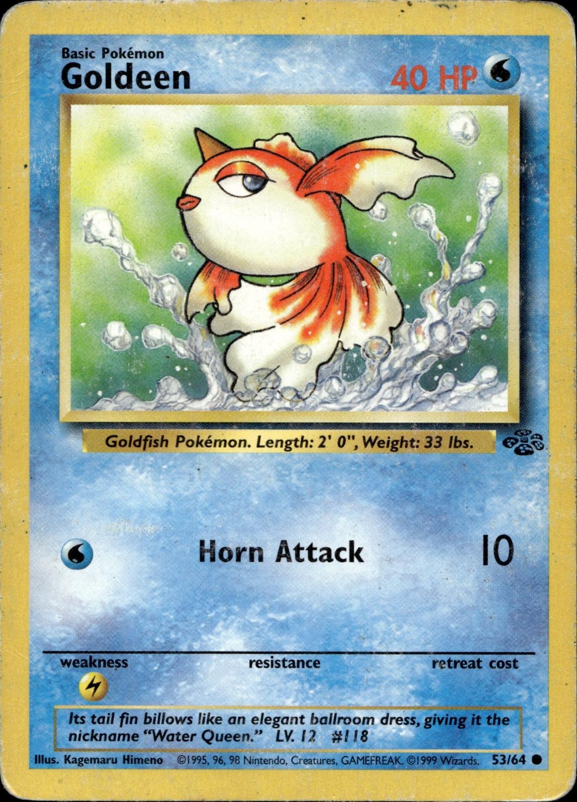 Goldeen 53/64 HP Common Jungle Pokemon Unlimited