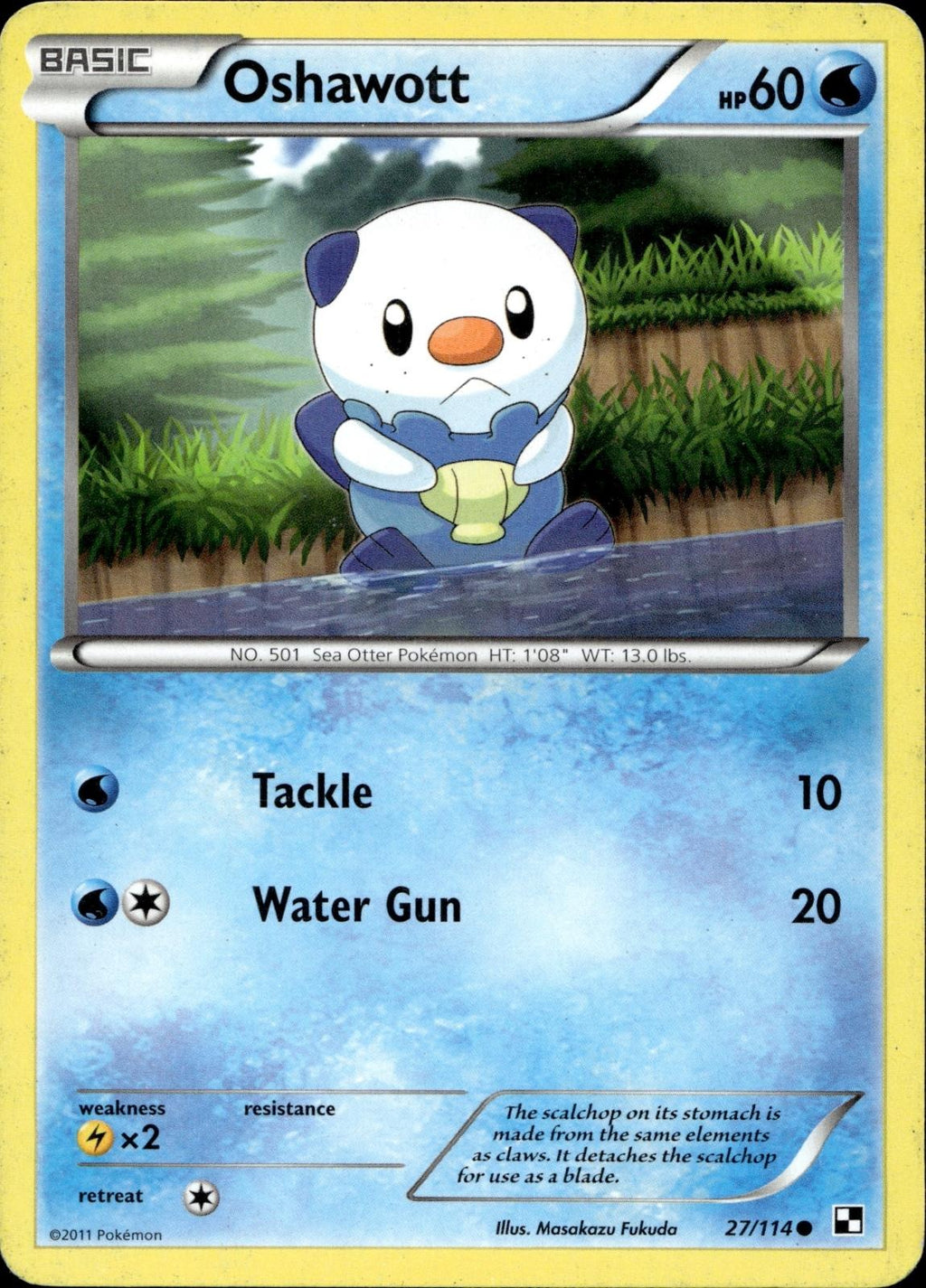 Oshawott 27/114 HP Common Black & White Pokemon