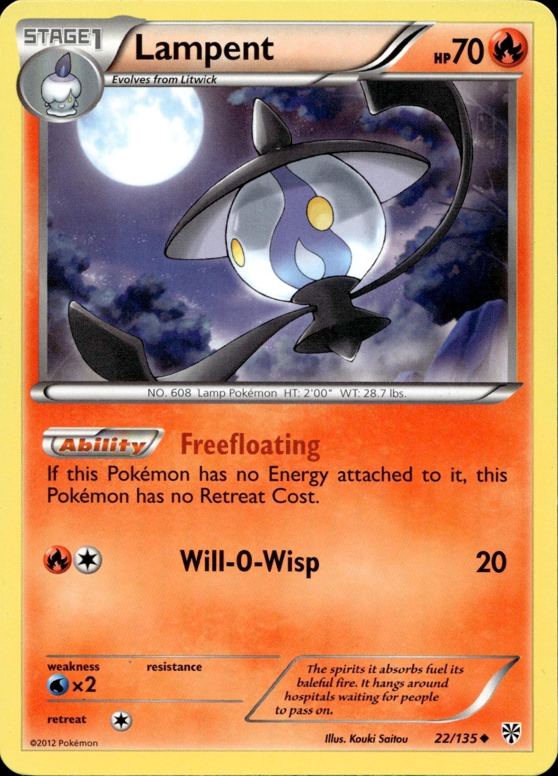 Lampent 22/135 NM/M Uncommon Plasma Storm Pokemon