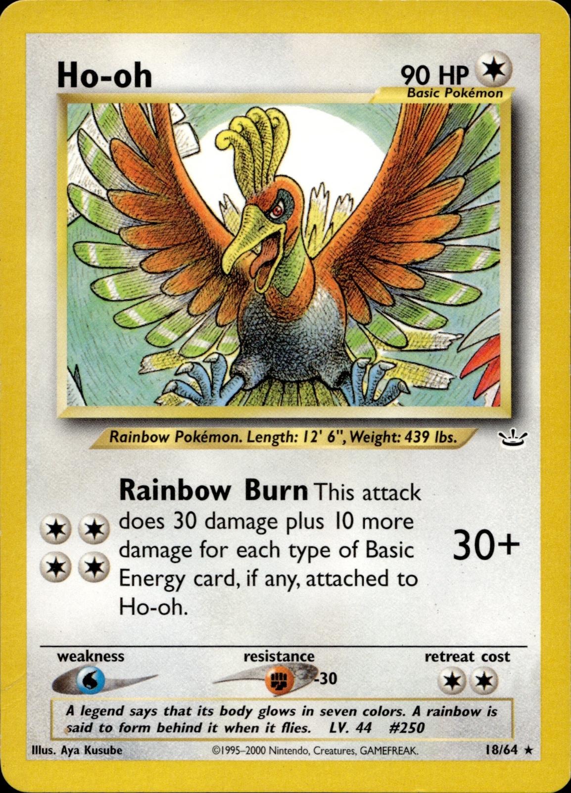 Ho-oh 18/64 LP Rare Neo Revelation Pokemon Unlimited