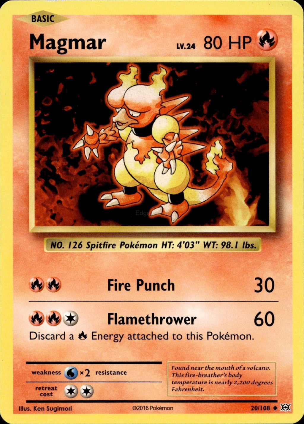 Magmar 20/108 MP Uncommon Evolutions Pokemon