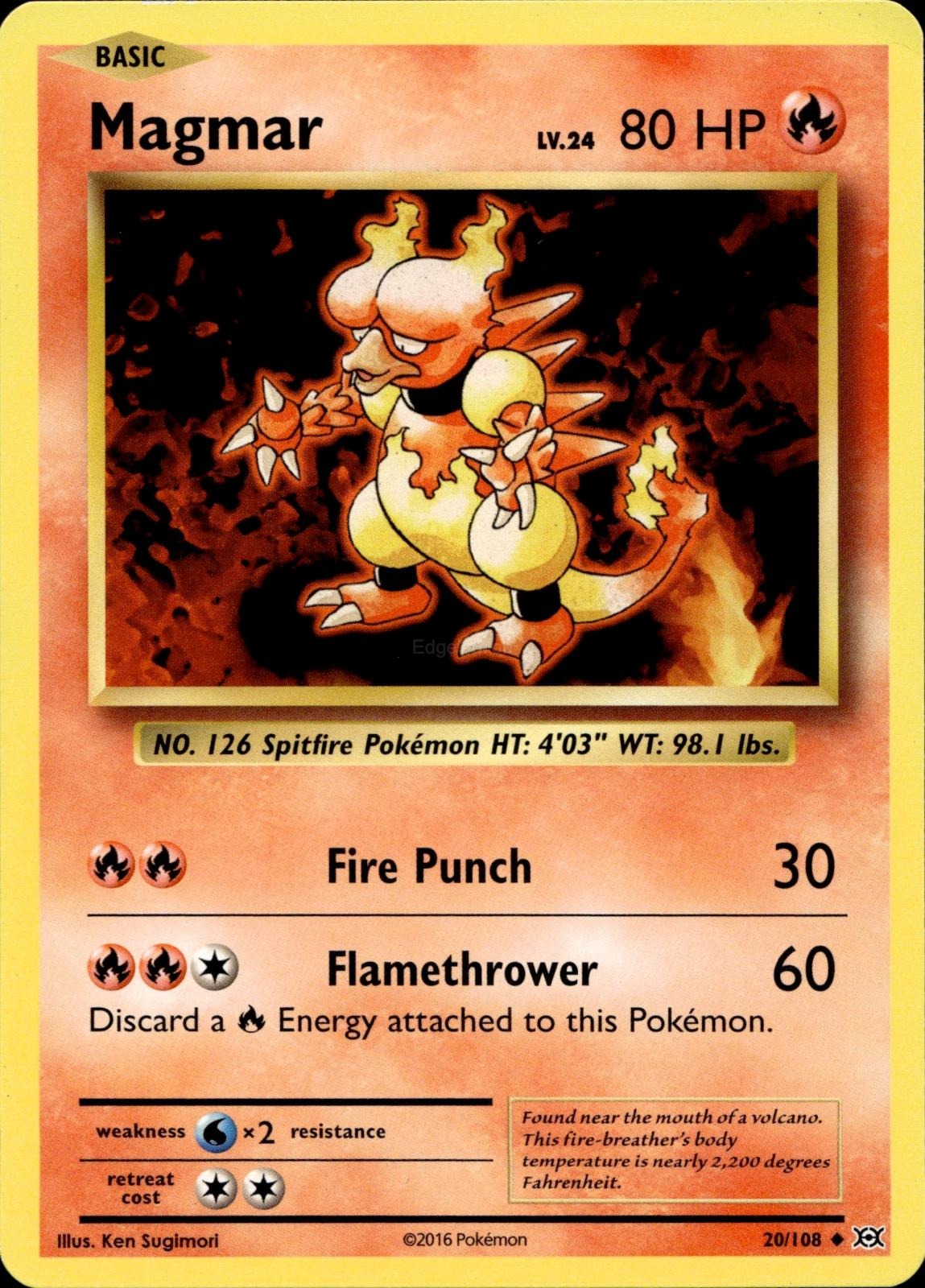 Magmar 20/108 MP Uncommon Evolutions Pokemon