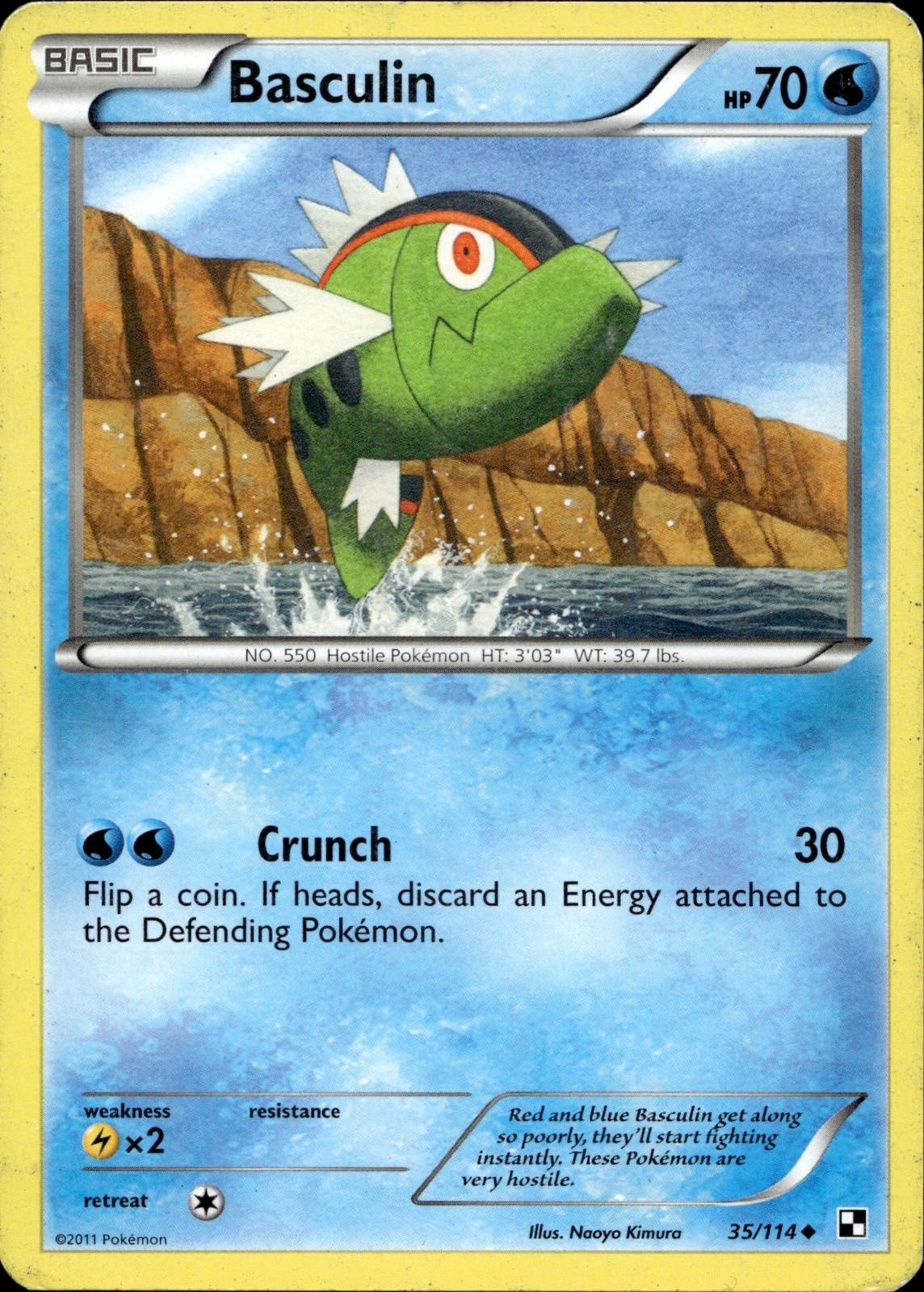 Basculin 35/114 HP Uncommon Black & White Pokemon