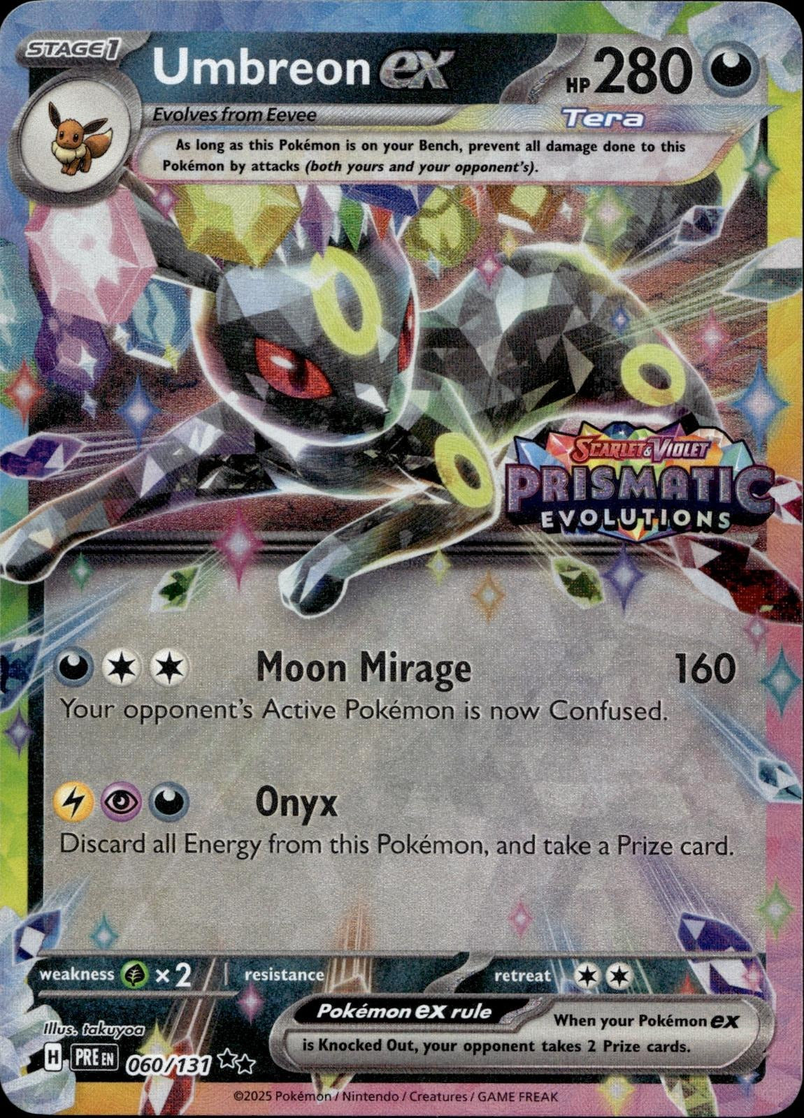 Umbreon ex (Prismatic Evolutions Stamp) 060/131 NM/M Miscellaneous Pokemon Holo