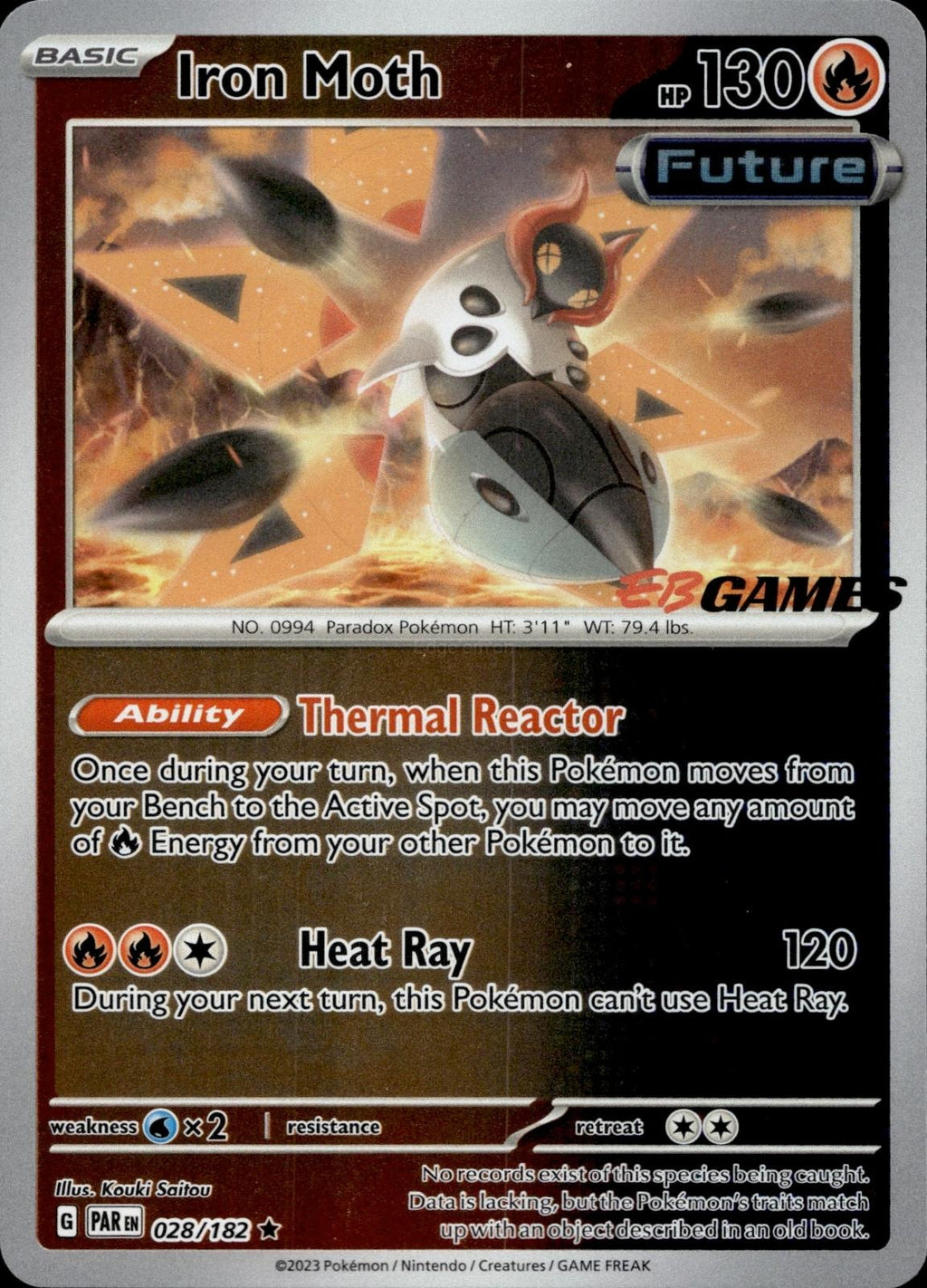 Iron Moth (EB Games Promo) 028/182 DMG Miscellaneous Cards Pokemon Holo