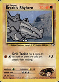 Brock's Rhyhorn 70/132 HP Common Gym Heroes Pokemon Unlimited