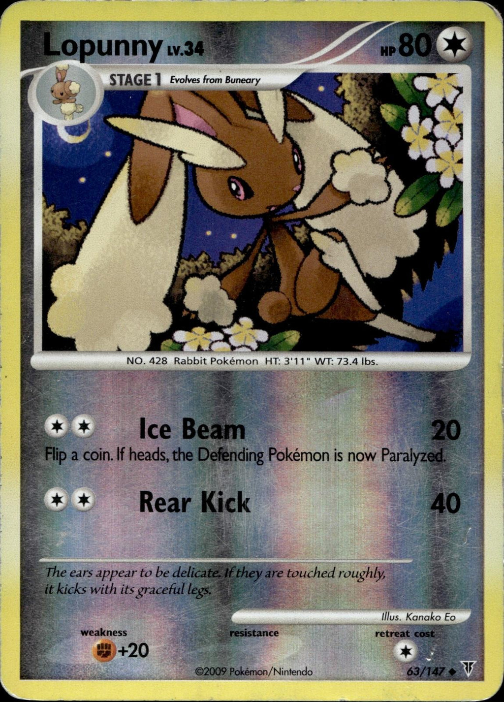 Lopunny 63/147 MP Uncommon Supreme Victors Pokemon Reverse Holo