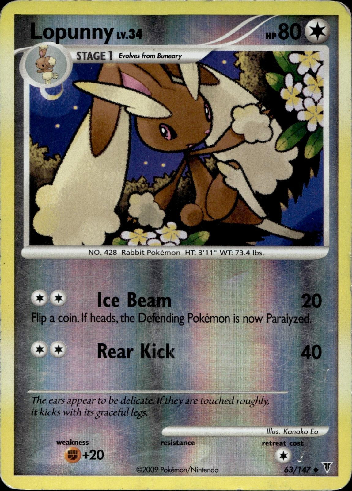 Lopunny 63/147 MP Uncommon Supreme Victors Pokemon Reverse Holo