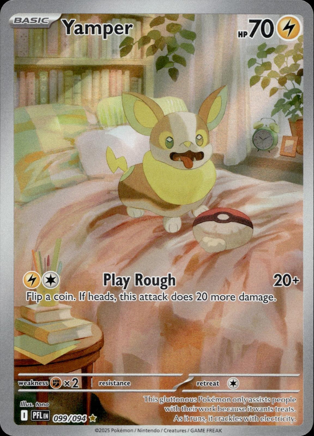 Yamper 099/094 NM/M Illustration Rare Phantasmal Flames Pokemon Holo