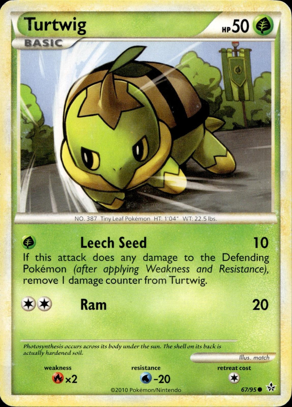 Turtwig 67/95 HP Common HGSS Unleashed Pokemon