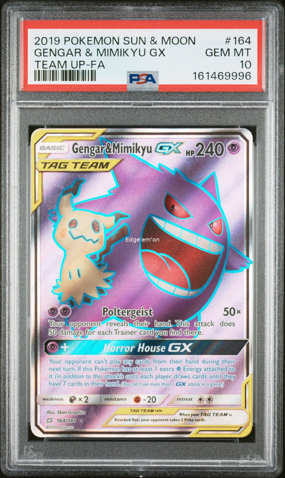 Gengar & Mimikyu Gx 164/181 Team Up Pokemon PSA 10