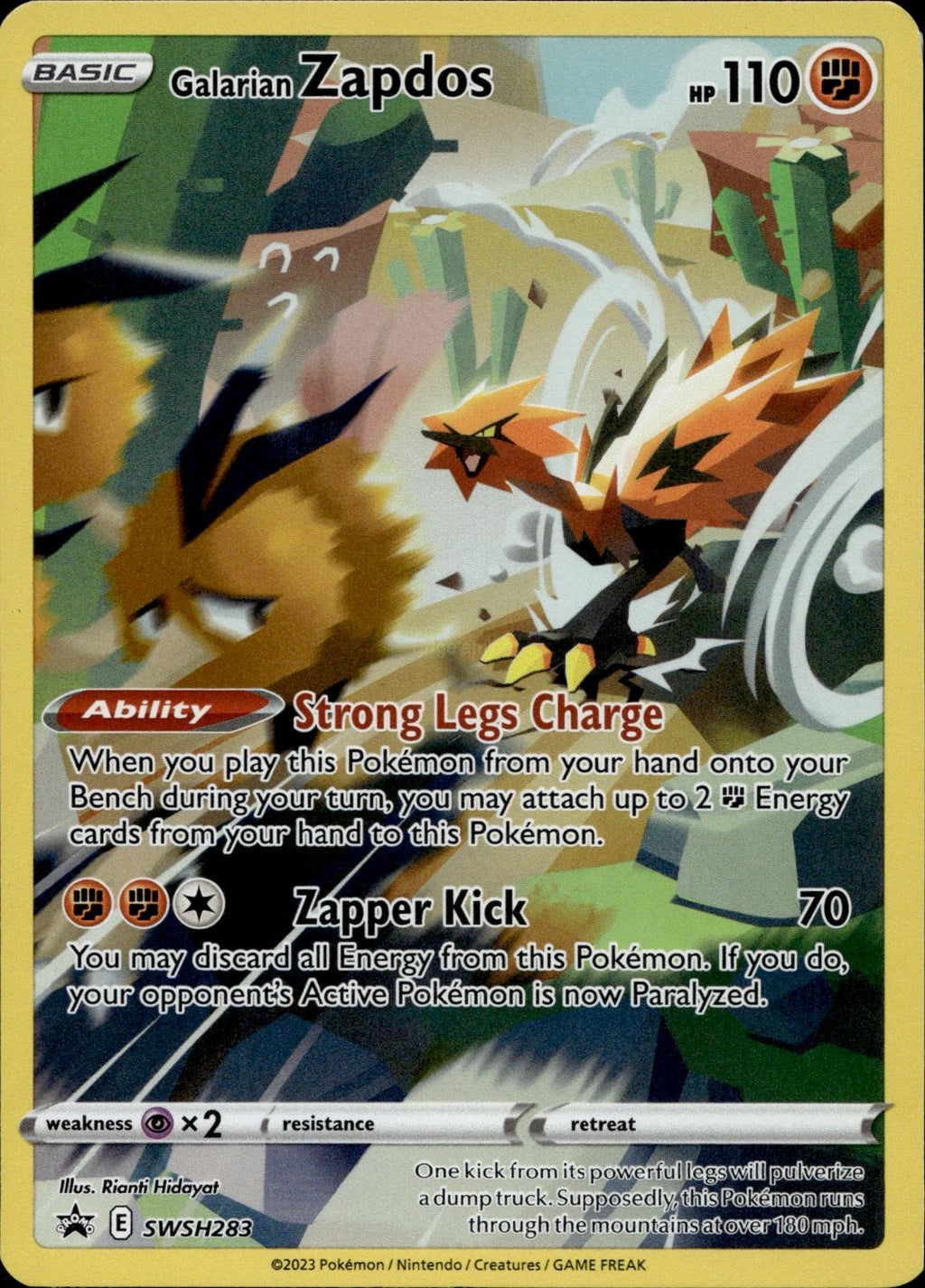 Galarian Zapdos SWSH283 NM/M Promo Sword & Shield Promo Pokemon Holo