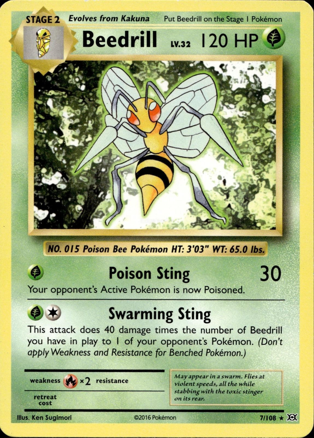 Beedrill 7/108 MP Rare Evolutions Pokemon
