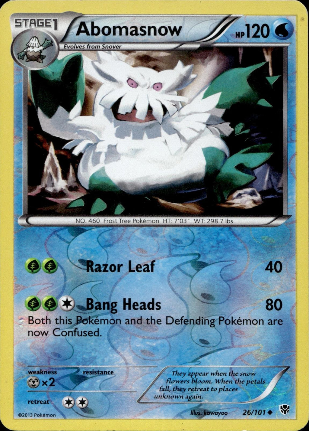 Abomasnow 26/101 MP Uncommon Plasma Blast Pokemon Reverse Holo