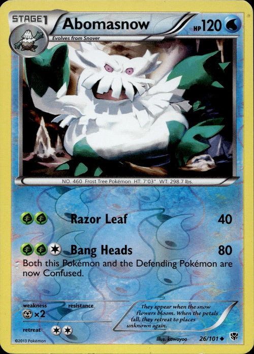 Abomasnow 26/101 MP Uncommon Plasma Blast Pokemon Reverse Holo