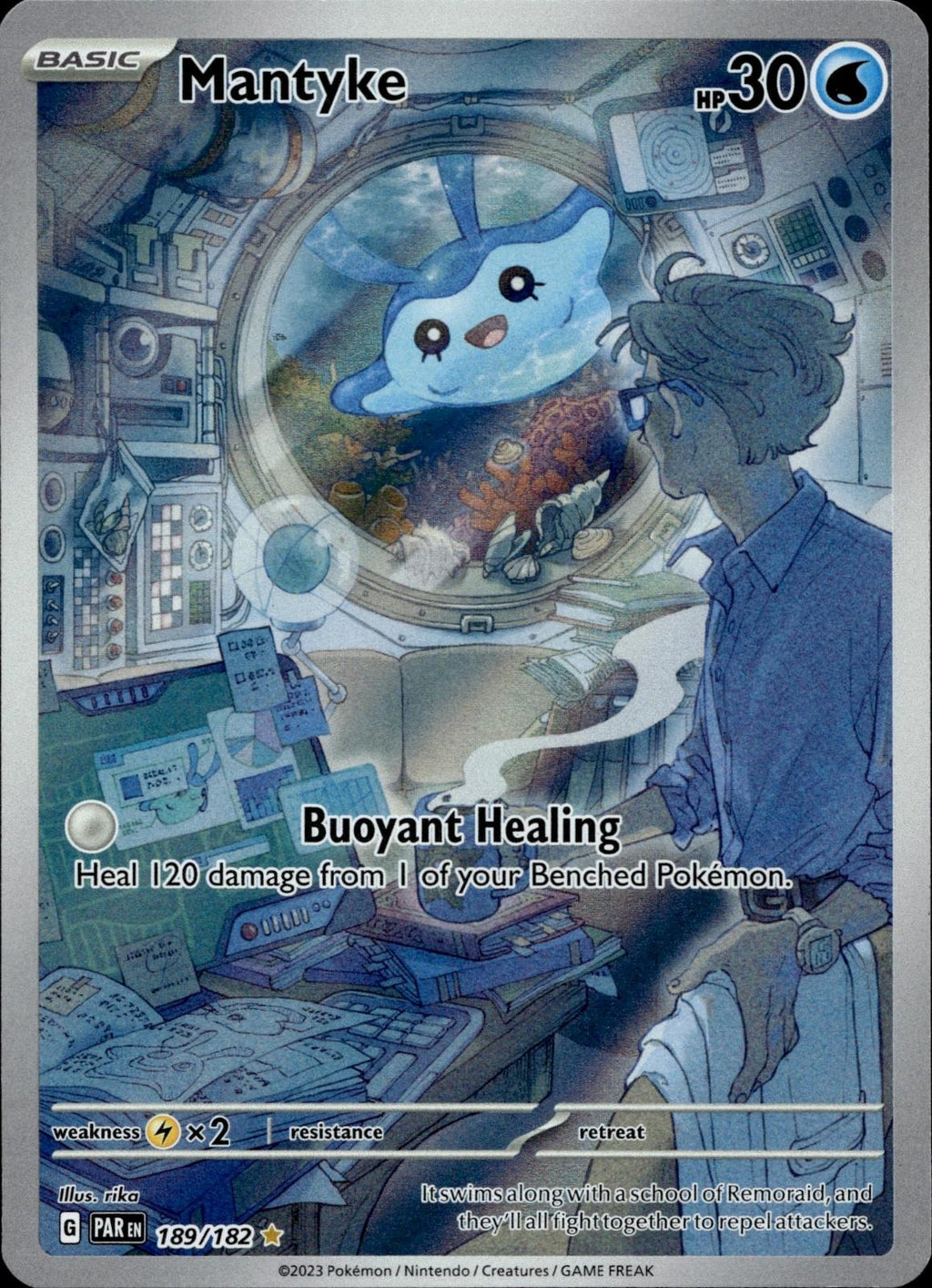 Mantyke 189/182 NM/M Illustration Rare Paradox Rift Pokemon Holo
