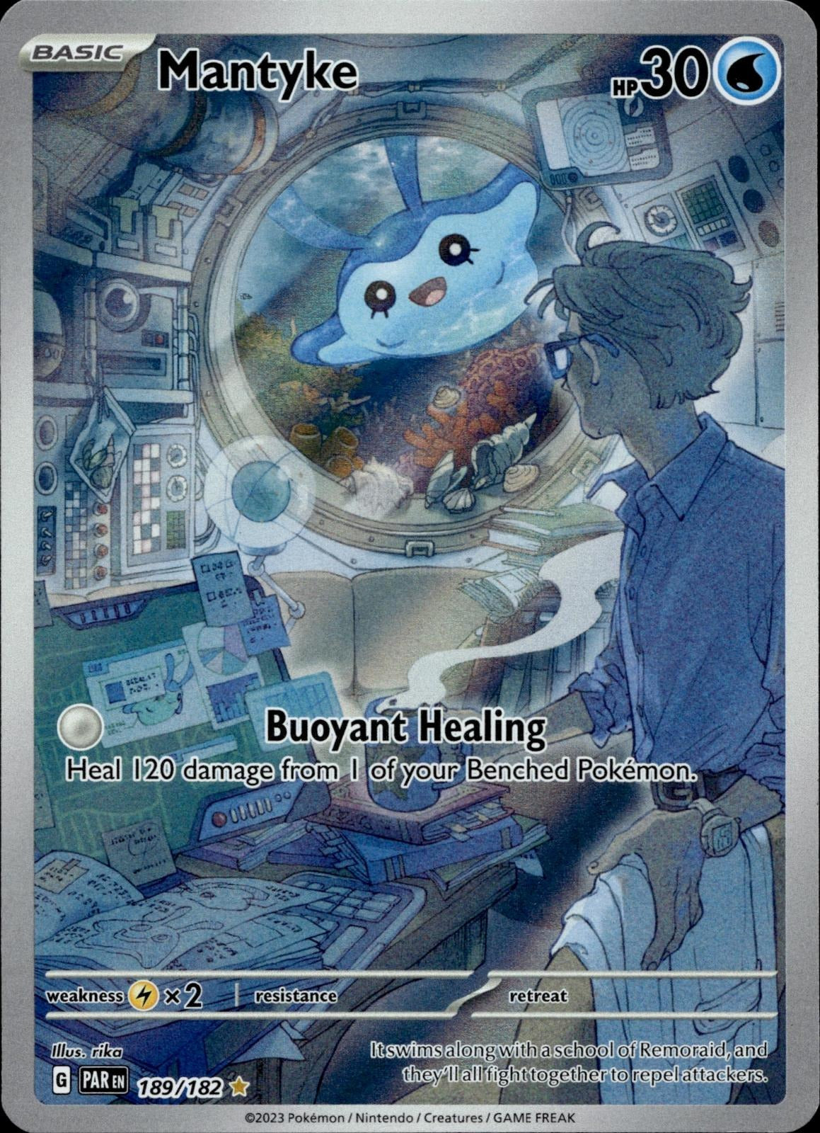 Mantyke 189/182 NM/M Illustration Rare Paradox Rift Pokemon Holo