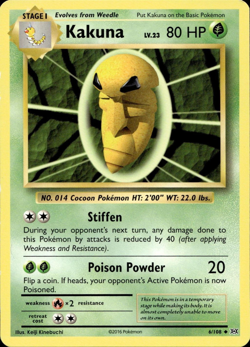 Kakuna 6/108 MP Uncommon Evolutions Pokemon