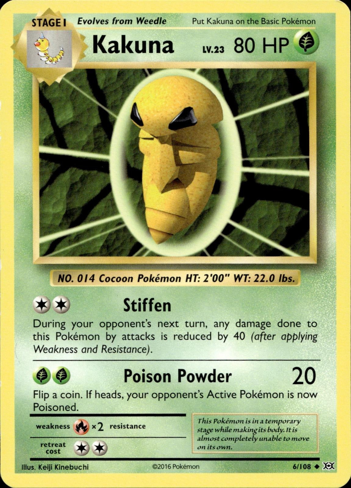 Kakuna 6/108 MP Uncommon Evolutions Pokemon