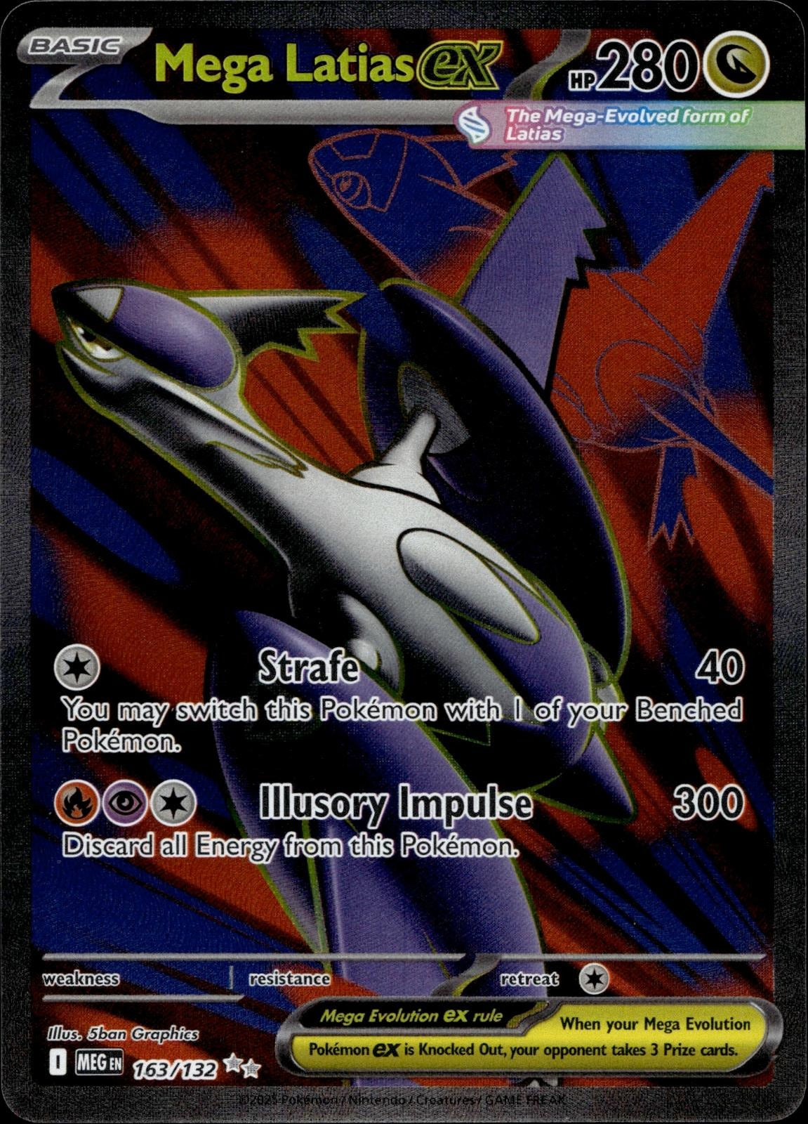 Mega Latias ex 163/132 NM/M Ultra Rare Mega Evolution Pokemon Holo
