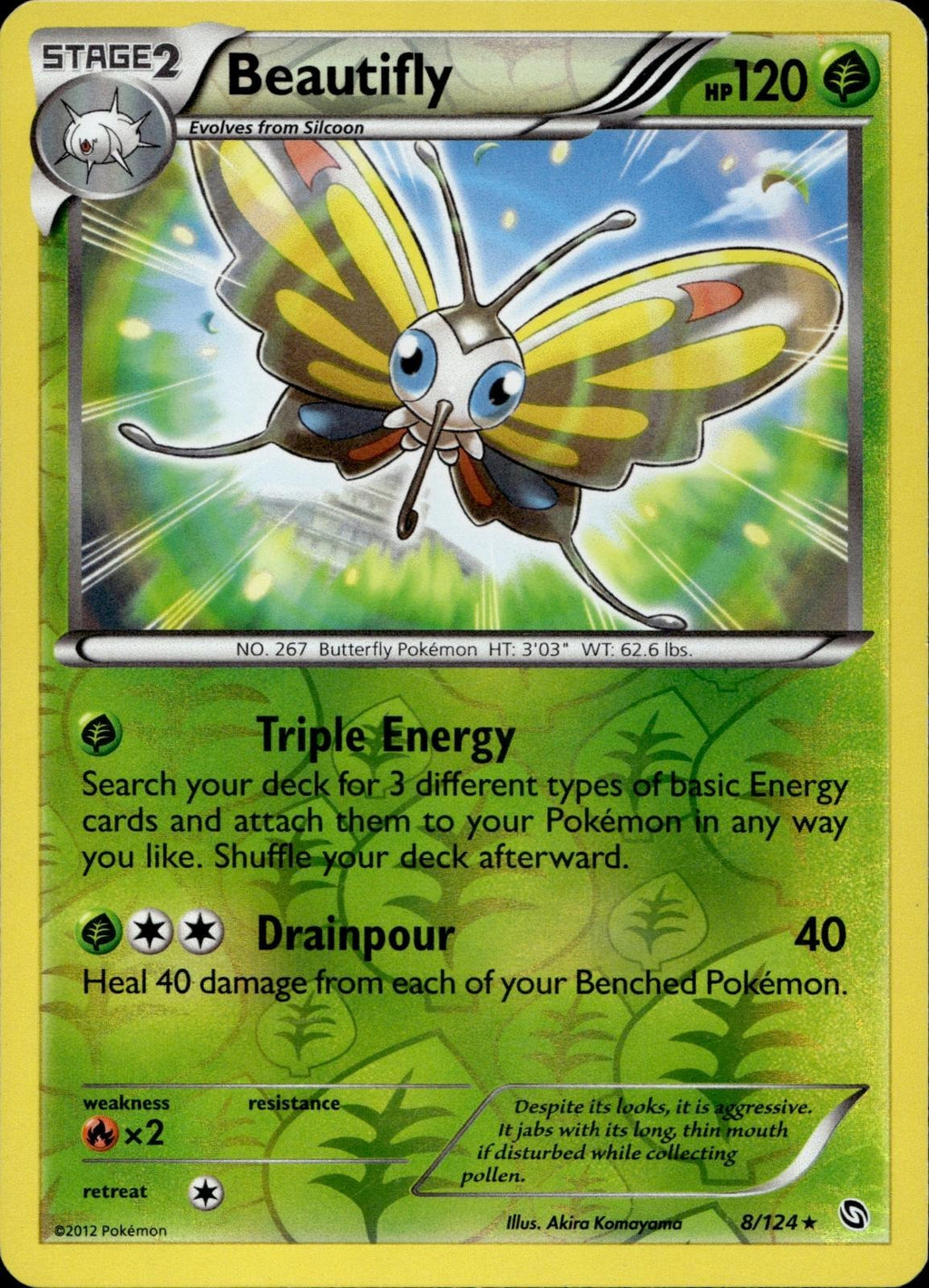 Beautifly 8/124 MP Rare Dragons Exalted Pokemon Reverse Holo