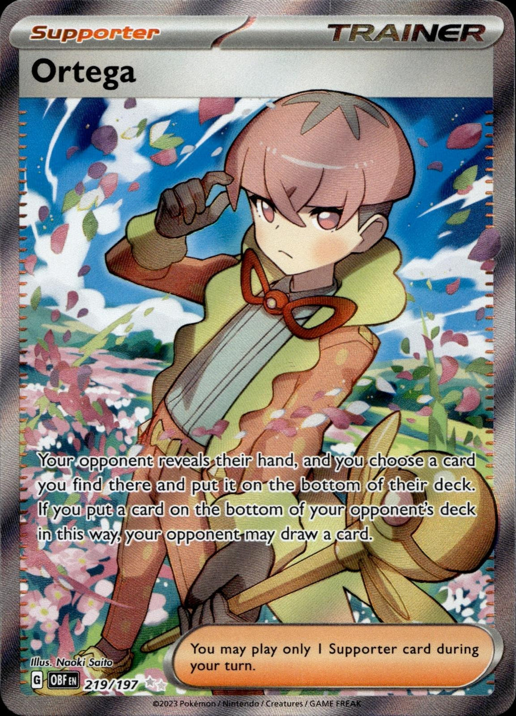 Ortega 219/197 NM/M Ultra Rare Obsidian Flames Pokemon Holo