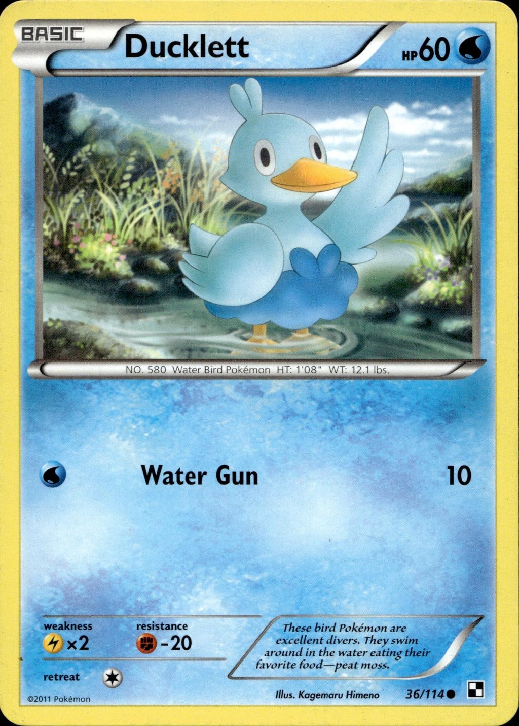 Ducklett 36/114 HP Common Black & White Pokemon