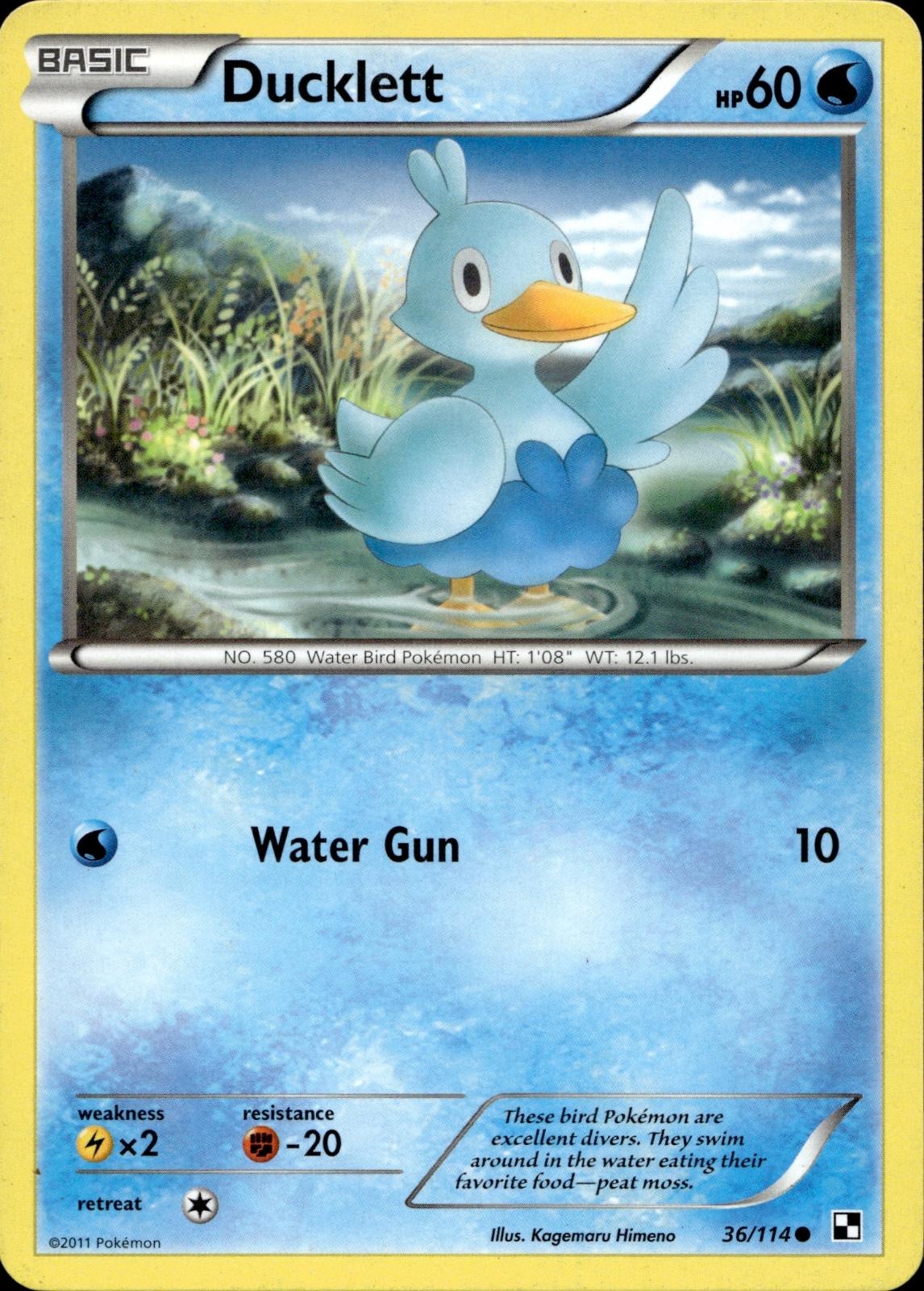Ducklett 36/114 HP Common Black & White Pokemon