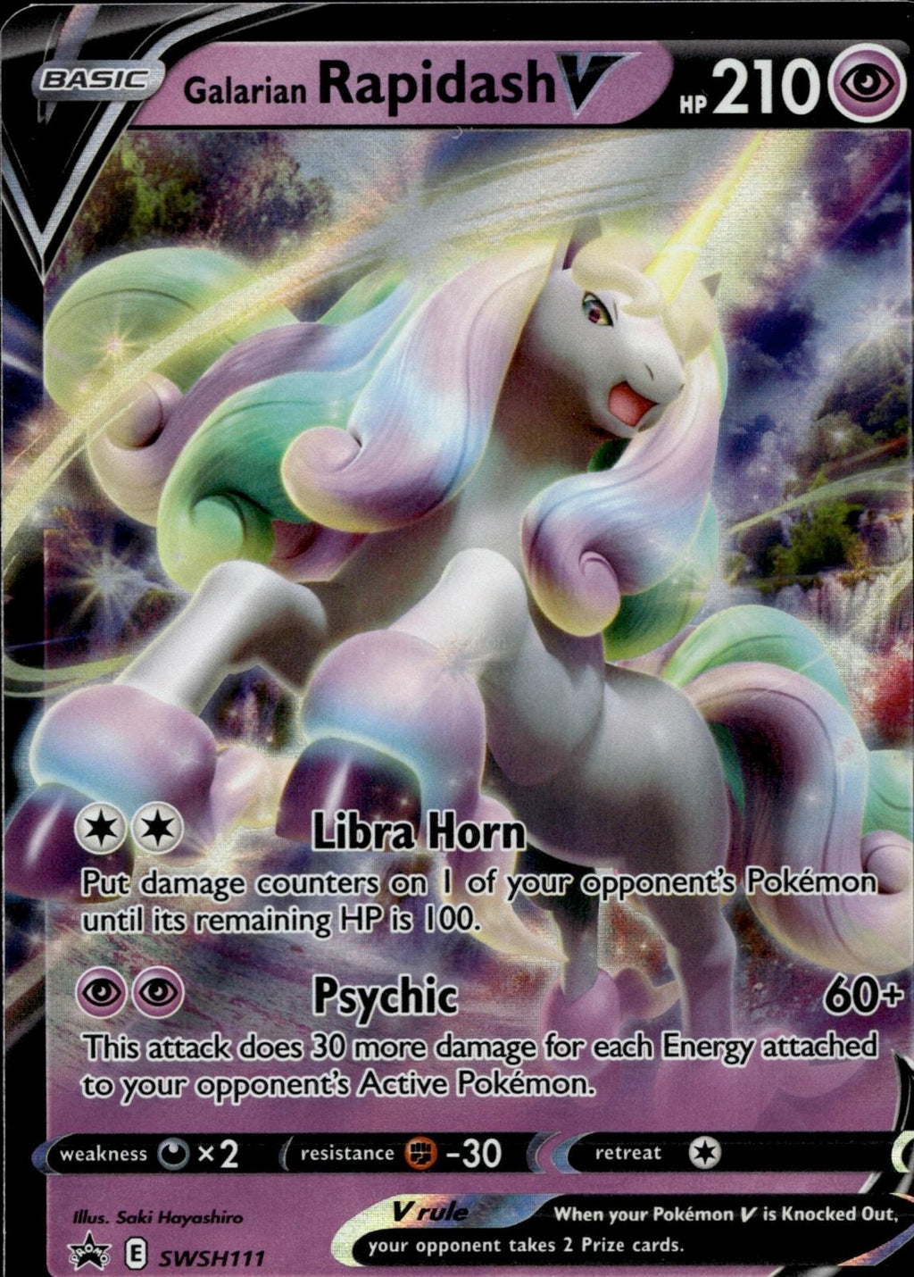 Galarian Rapidash V SWSH111 NM/M Promo Sword & Shield Promo Pokemon Holo