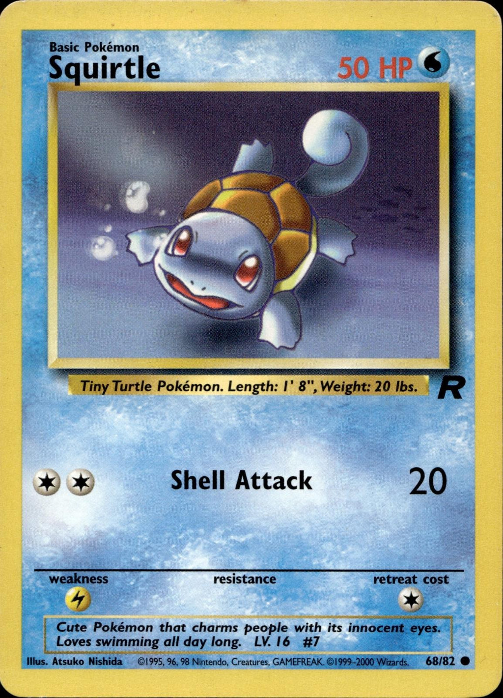Squirtle 68/82 LP Common Team Rocket Pokemon Unlimited