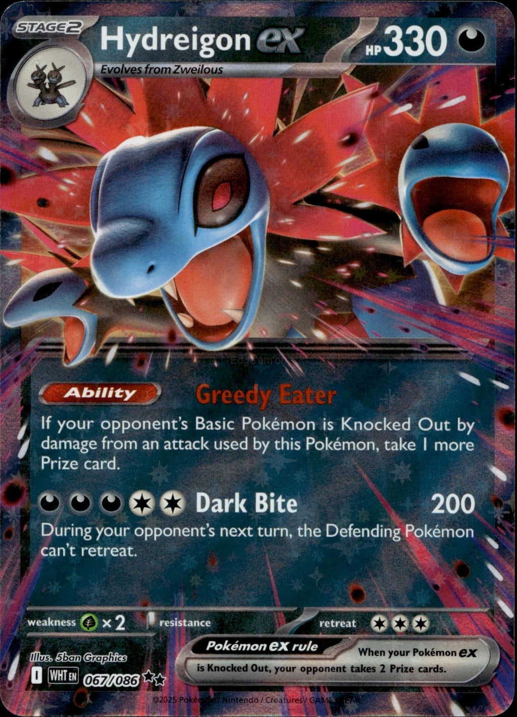Hydreigon ex 067/086 NM/M Double Rare White Flare Pokemon Holo