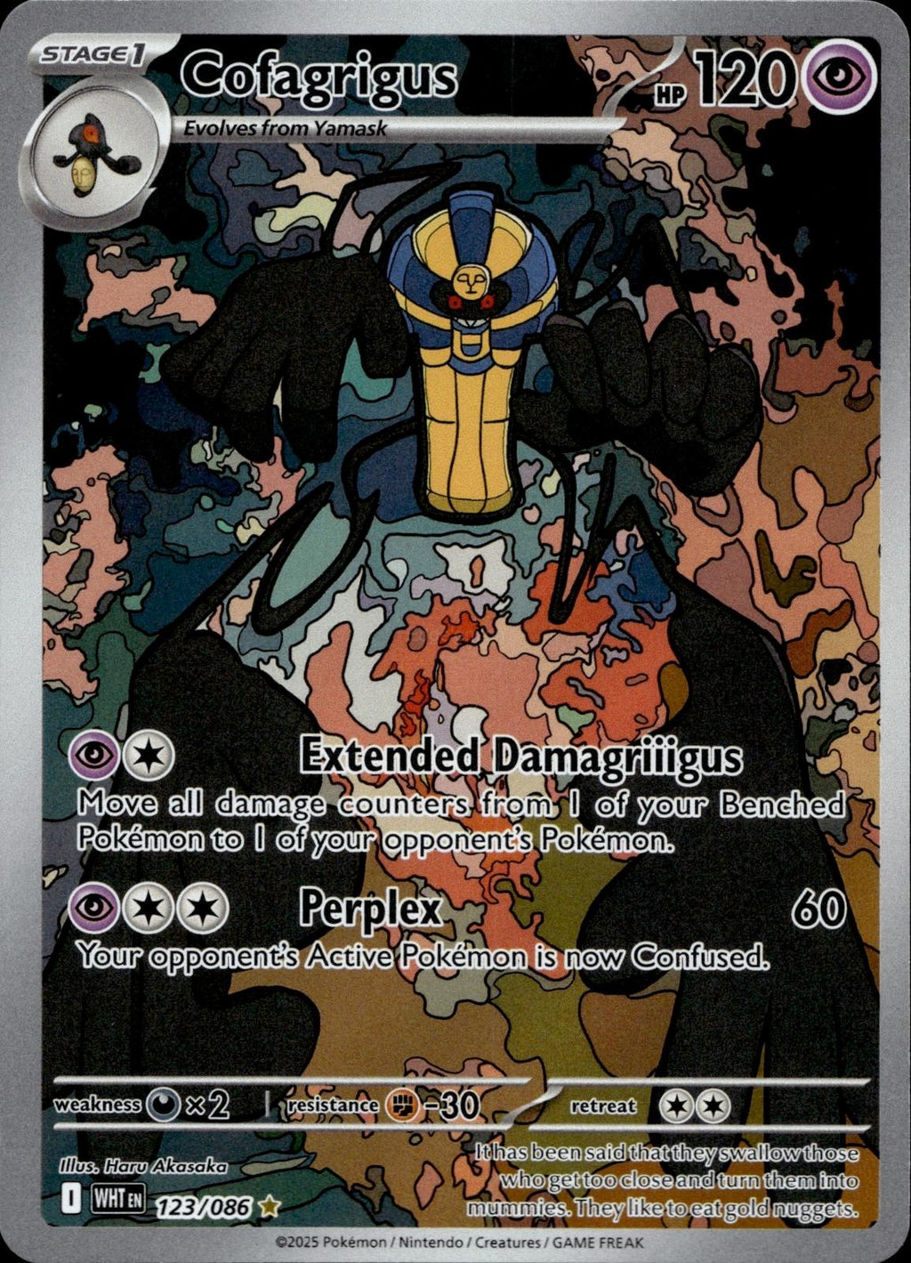 Cofagrigus 123/086 NM/M Illustration Rare White Flare Pokemon Holo