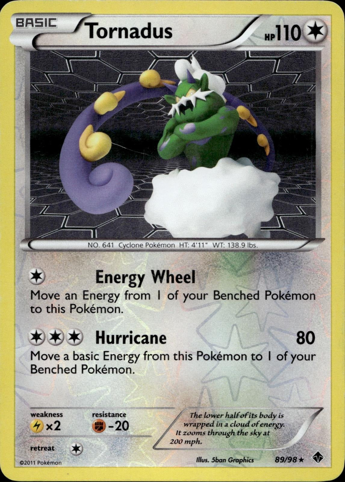 Tornadus 89/98 HP Rare Emerging Powers Pokemon Reverse Holo