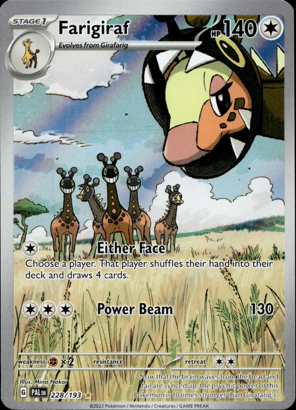 Farigiraf 228/193 NM/M Illustration Rare Paldea Evolved Pokemon Holo