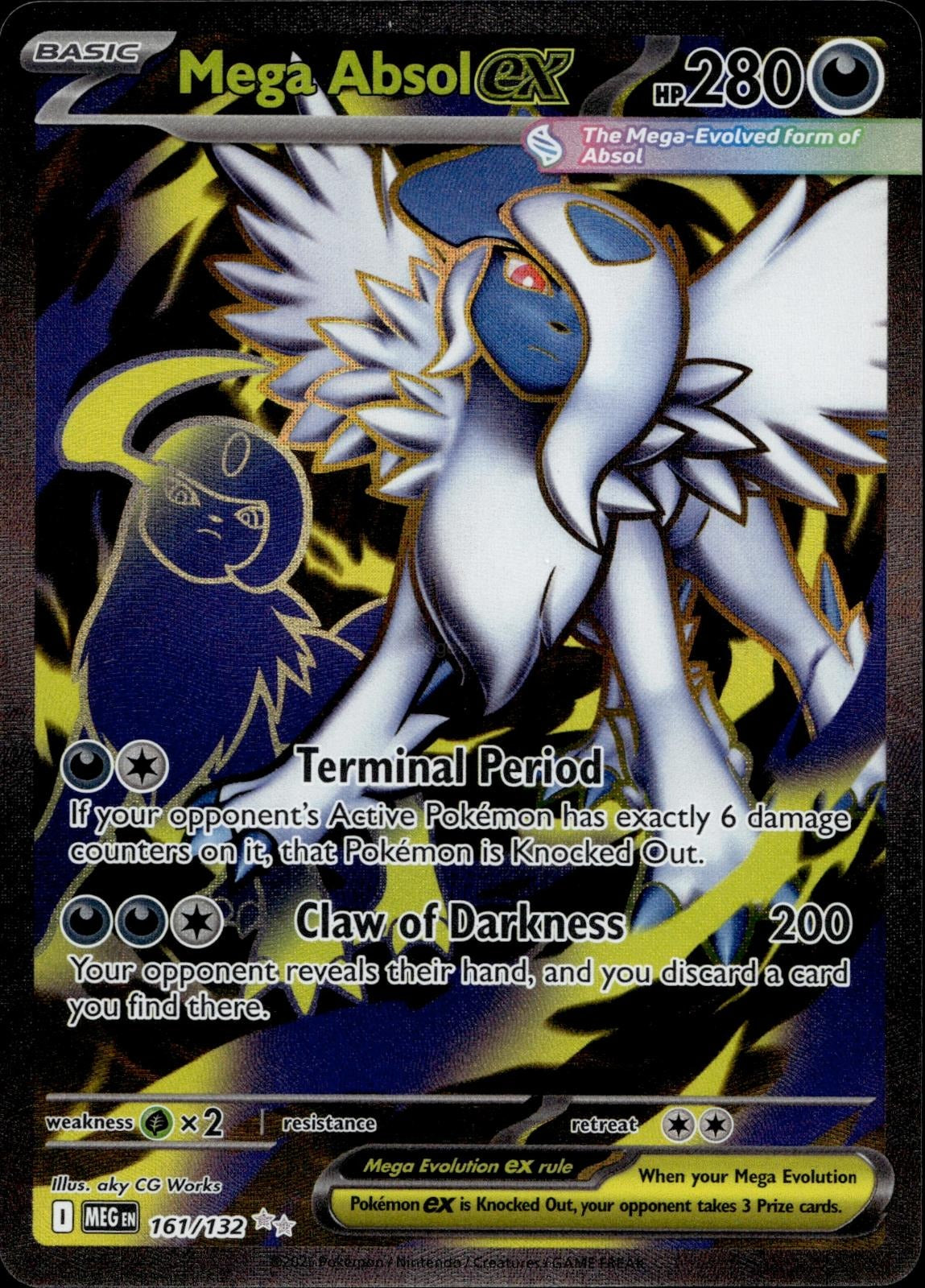 Mega Absol ex 161/132 NM/M Ultra Rare Mega Evolution Pokemon Holo