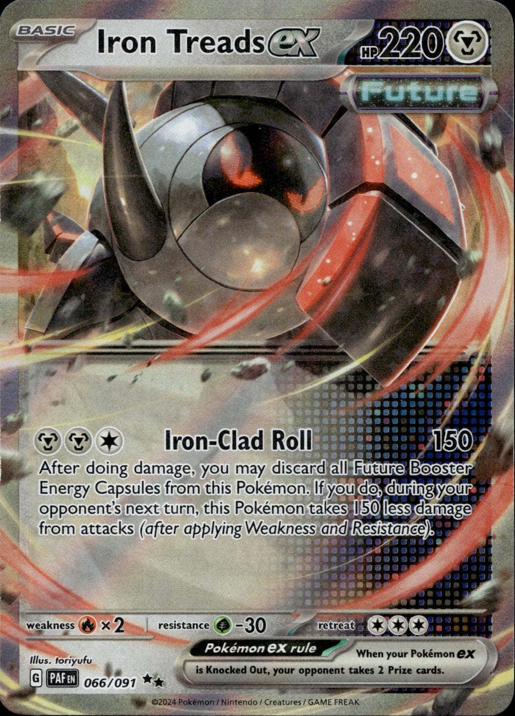 Iron Treads ex 066/091 NM/M Double Rare Paldean Fates Pokemon Holo