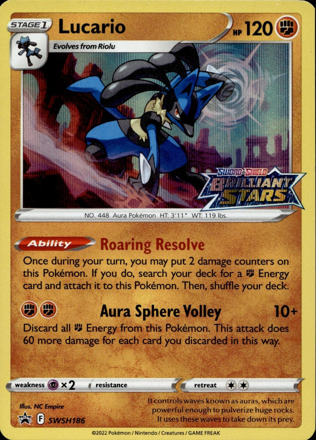 Lucario SWSH186 NM/M Promo Sword & Shield Promo Pokemon Holo