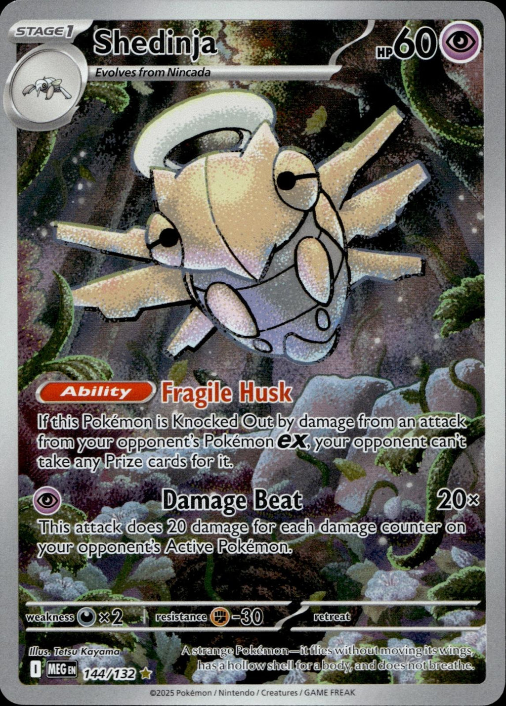 Shedinja 144/132 NM/M Illustration Rare Mega Evolution Pokemon Holo