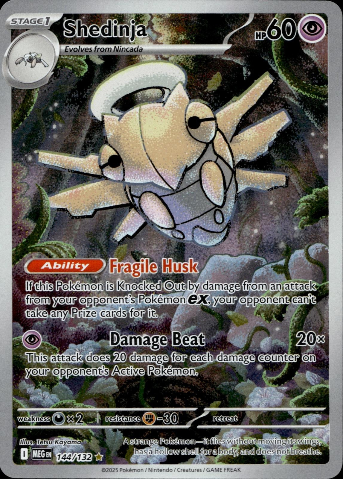 Shedinja 144/132 NM/M Illustration Rare Mega Evolution Pokemon Holo
